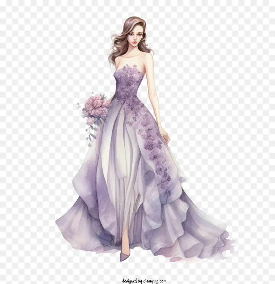 Vestido De Novia，Morado PNG