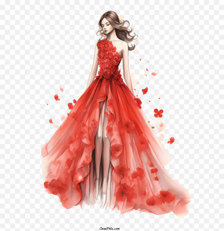 Vestido De Novia，Vestido Rojo PNG