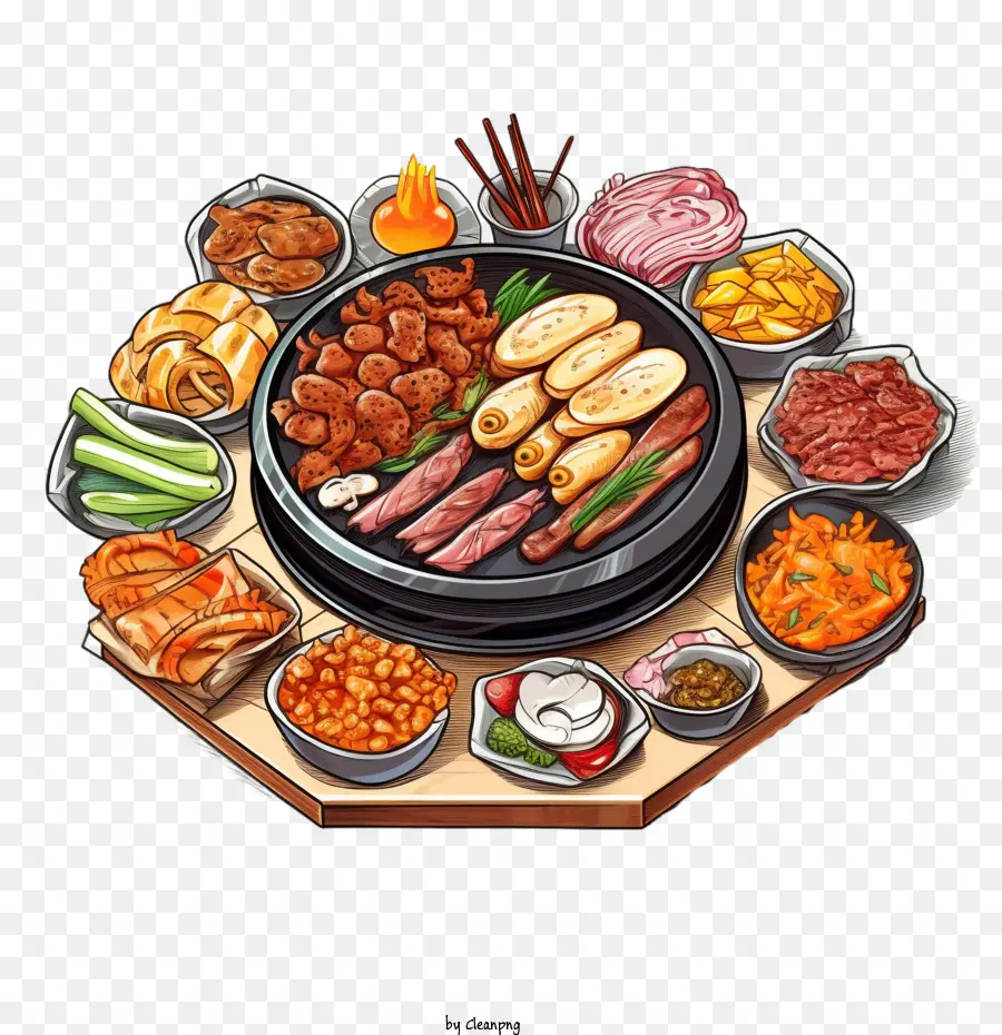 La Comida Coreana，La Carne PNG