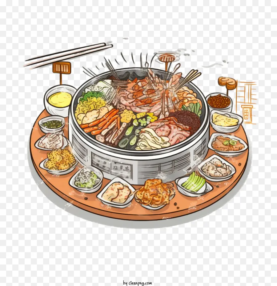 Comida Coreana，Olla Caliente PNG