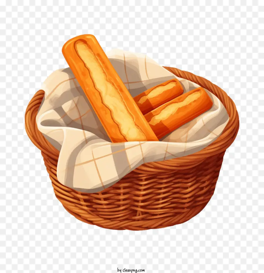 Pan Baguette，Cesta De Pan PNG