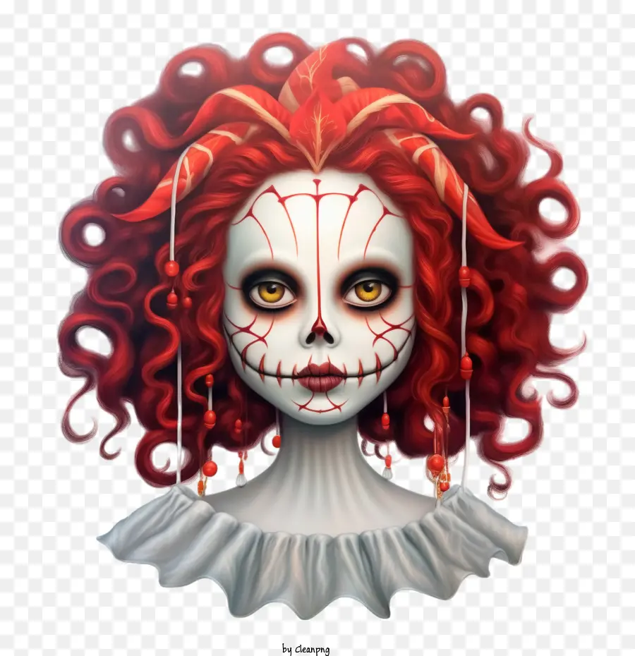 Skelita Calaveras，Mujer Con Pintura Facial PNG