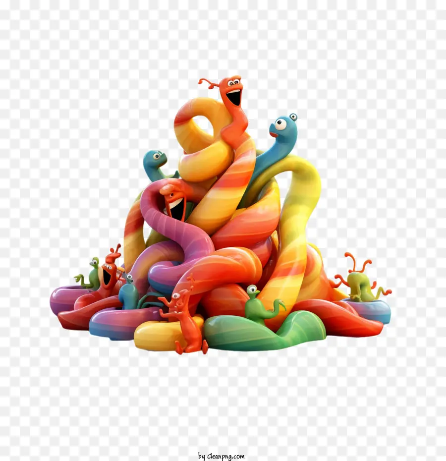 Gusanos De Gominola，Gummy Worms PNG