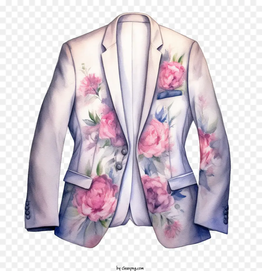 Chaqueta De Sport，Blazer Floral PNG