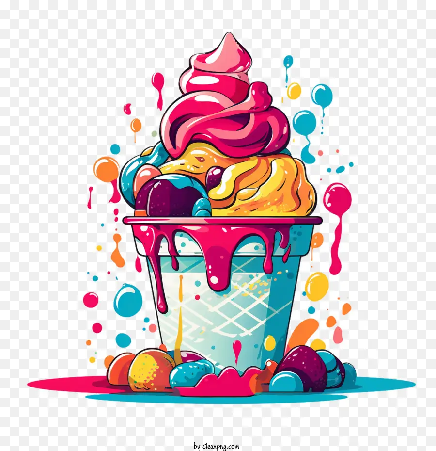 Helado Con Frutas Y Nueces，Helado PNG