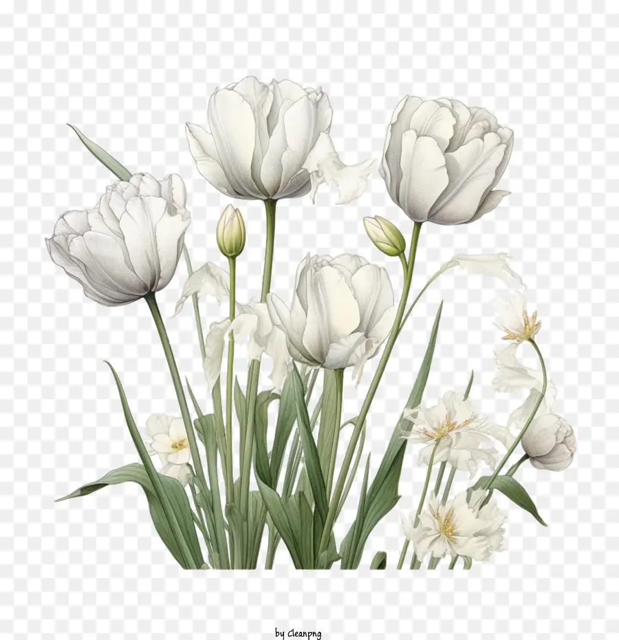 Tulipanes，Tulipanes Blancos PNG