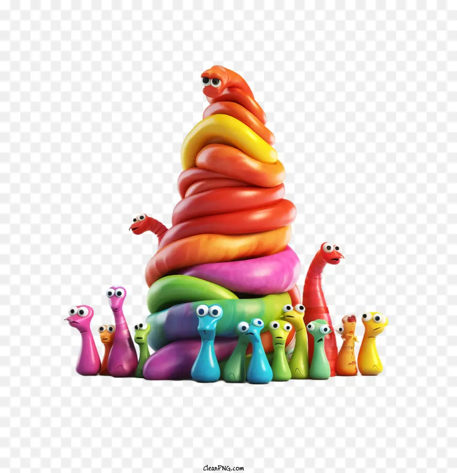 Gusanos De Gominola，Gummy Worms PNG