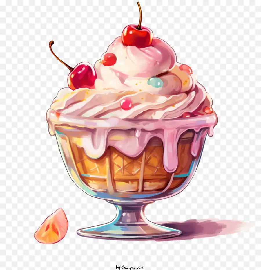 Helado Con Frutas Y Nueces，Helado PNG