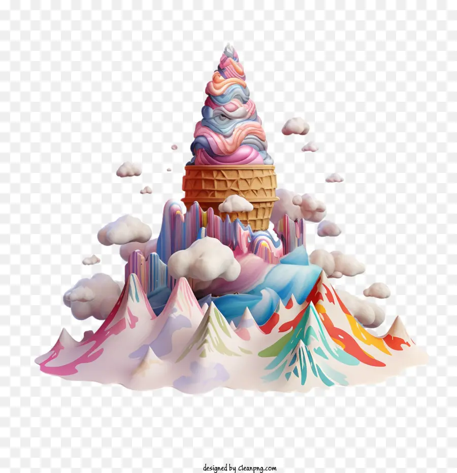 Montaña De Helados，Cono De Helado PNG