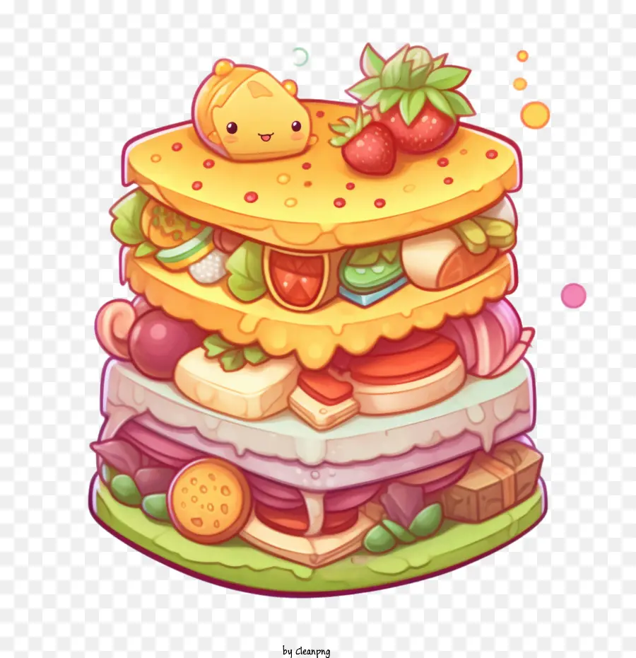 Sándwich De Frutas，Lindo Sándwich En Capas PNG