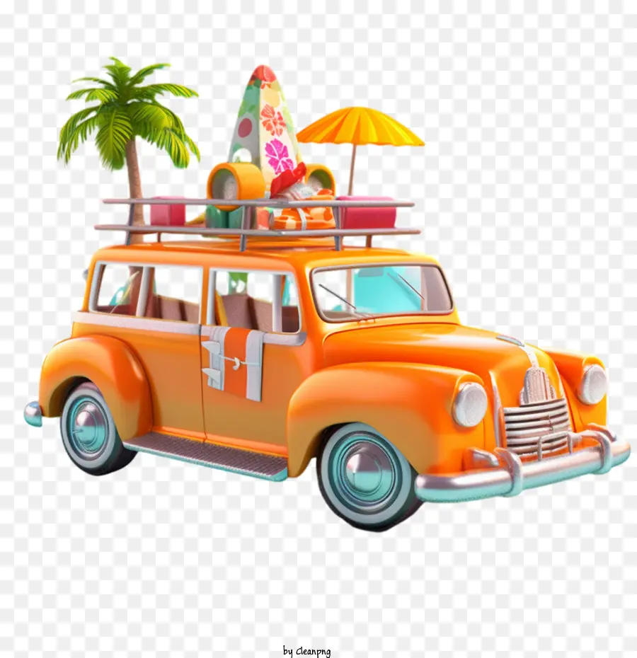 Coche Retro，Las Vacaciones De Verano PNG