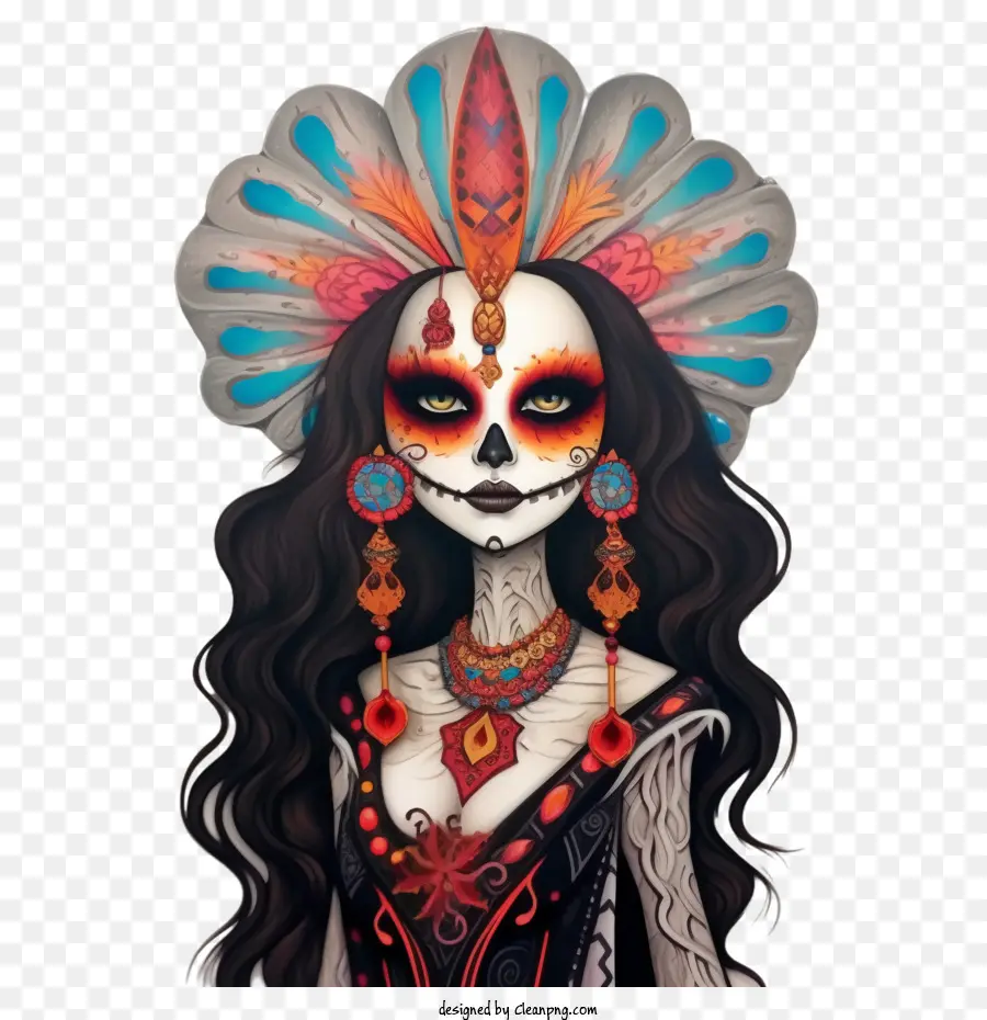 Skelita Calaveras，Mujer PNG