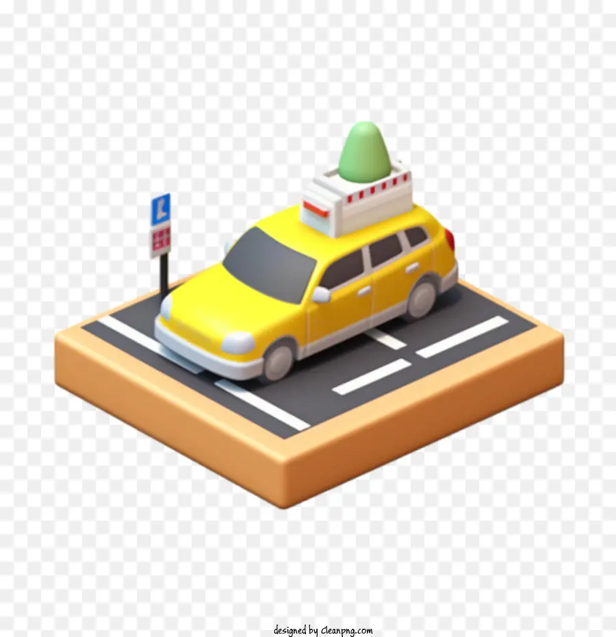 Taxi Amarillo，Coche PNG