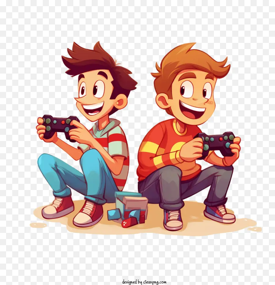 Niños Jugando，Jugar Juego De Video PNG