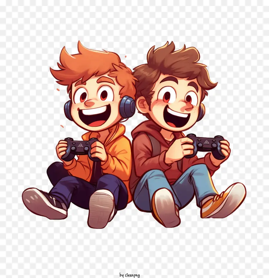 Niños Jugando，Jugar Juego De Video PNG