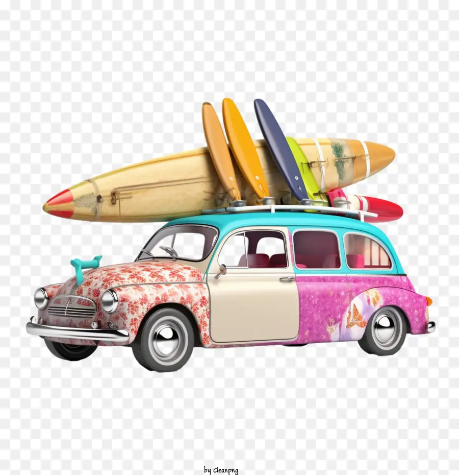 Coche Retro，Tabla De Surf PNG