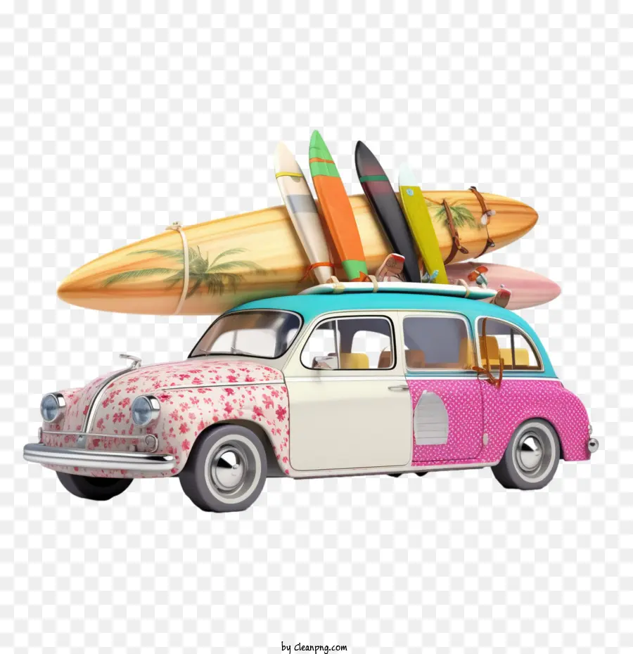 Coche Retro，Tabla De Surf PNG