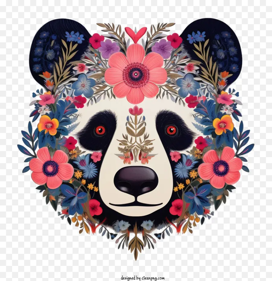 Panda，Flor PNG