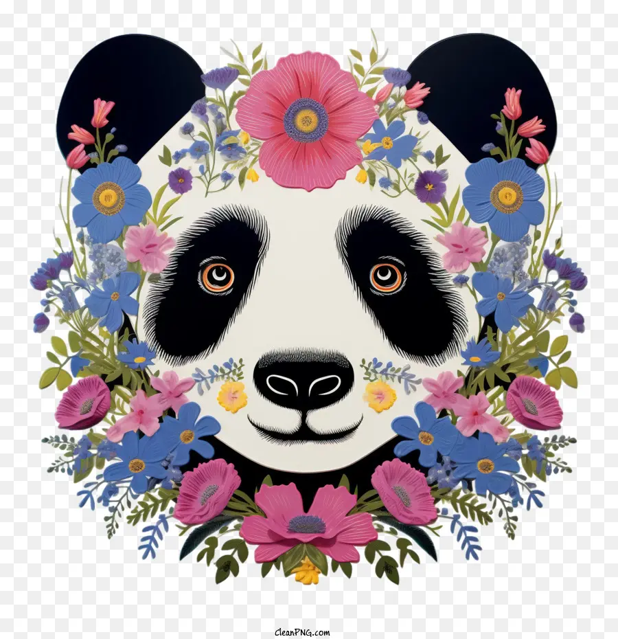 Panda，Floral Corona PNG