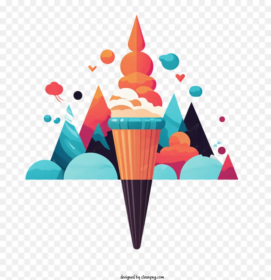 Montaña De Helado，Helado Colorido PNG