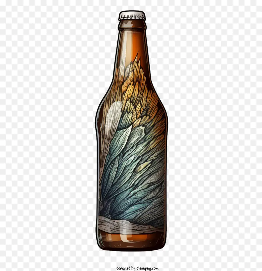 Botella De Cerveza，Las Alas De Las Aves PNG