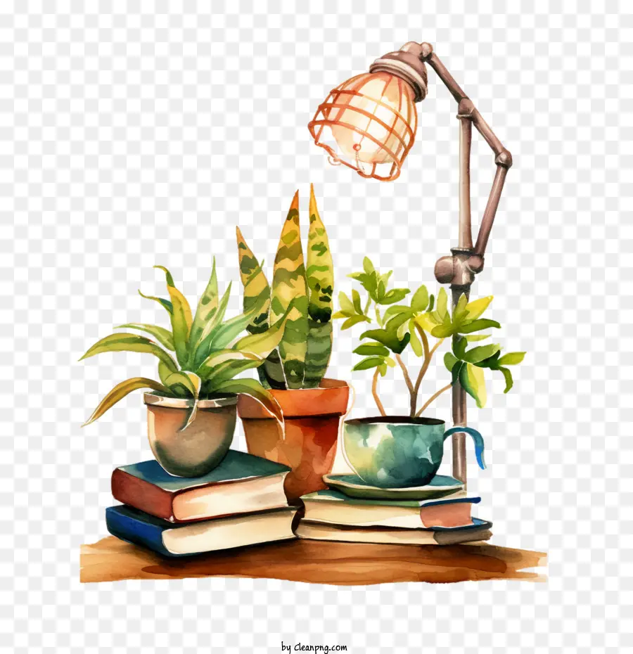 Lámpara Para Leer，Lámpara Y Plantas PNG