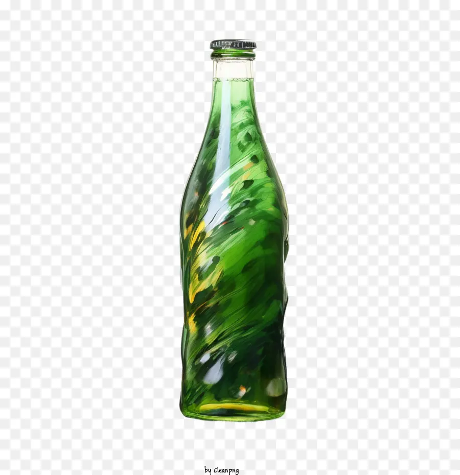 Botella De Cerveza，Verde PNG