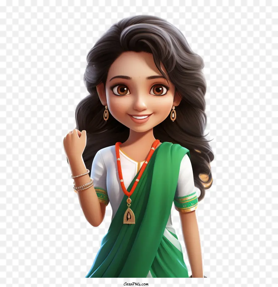 Día De La Independencia De La India，Chica Animada PNG