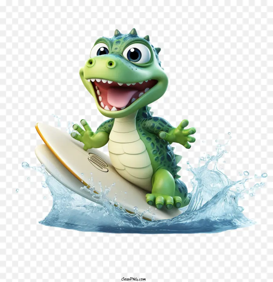 Caimán，Dinosaurio Surfista PNG