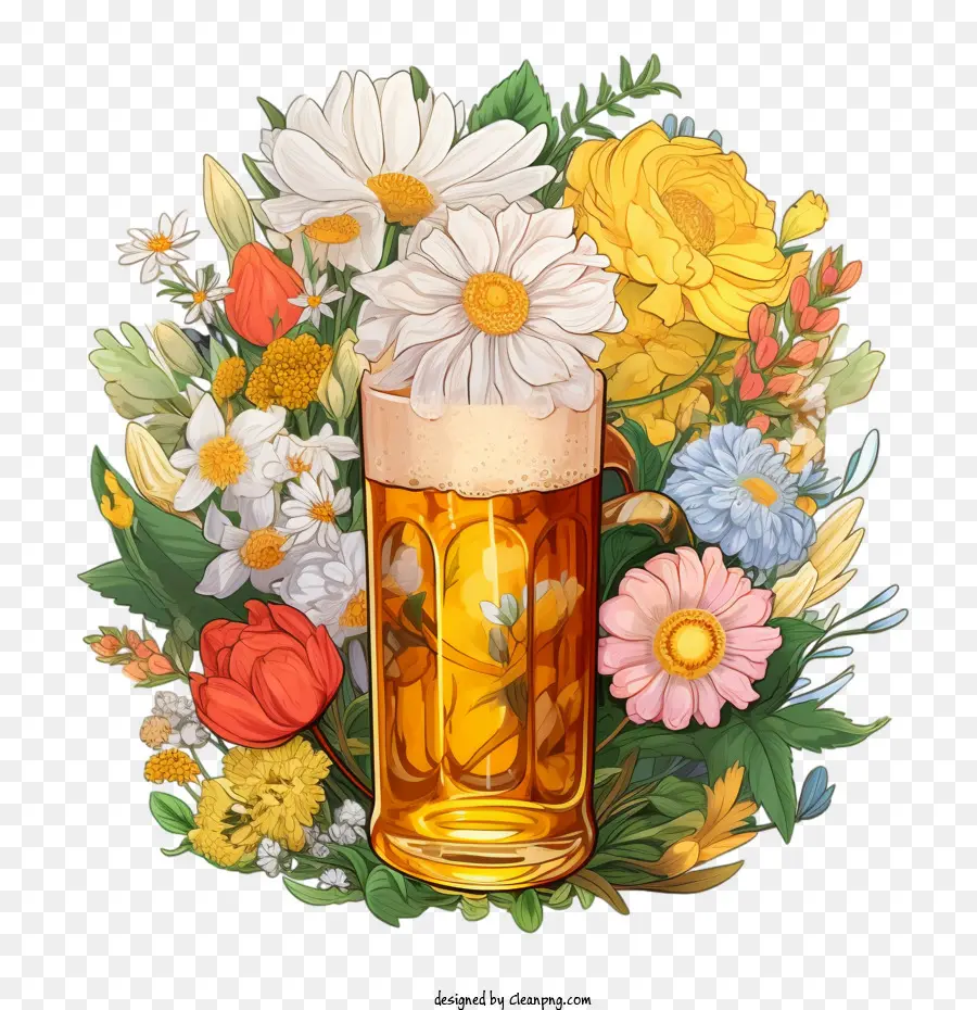 La Cerveza，Flor PNG