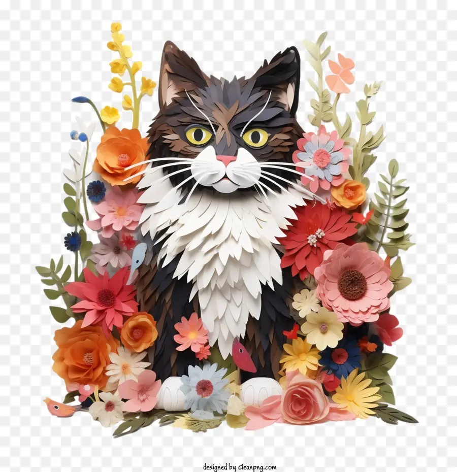 Gato Floral，Gato PNG