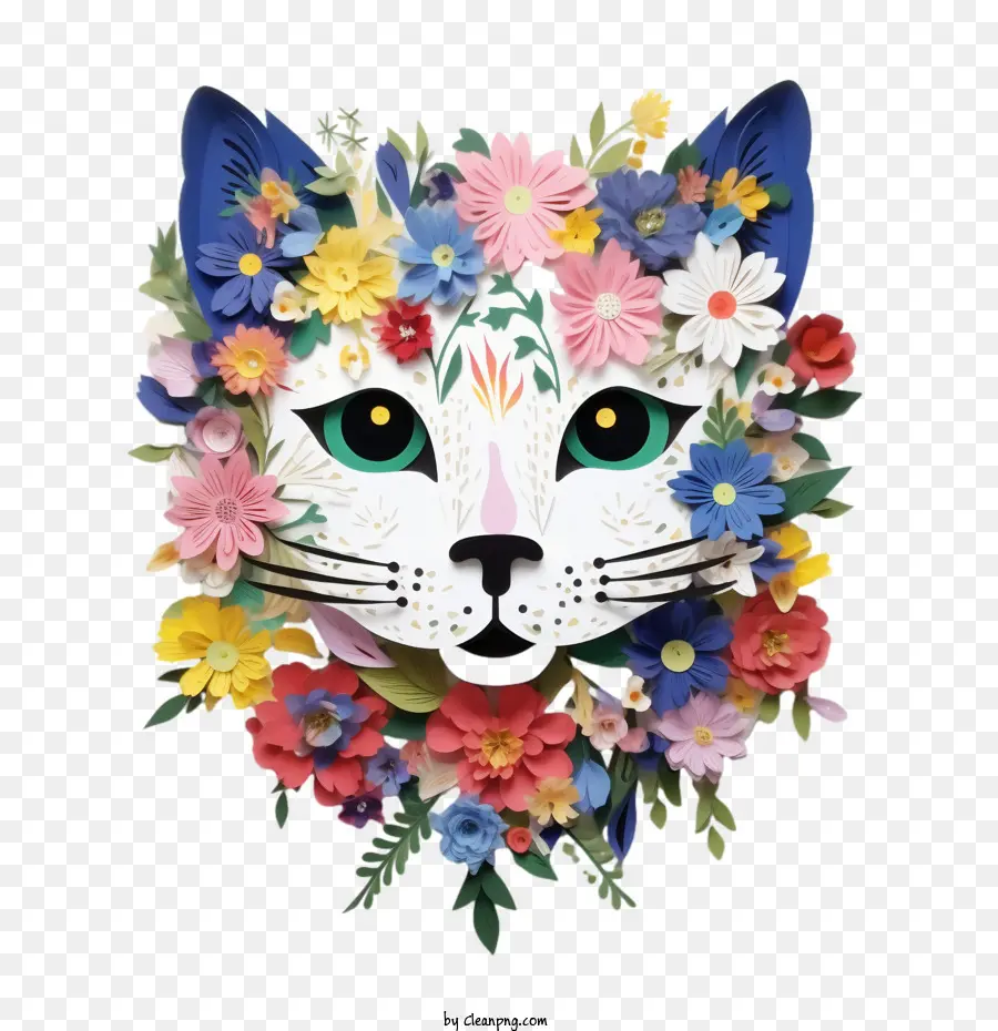 Gato Floral，Flores PNG