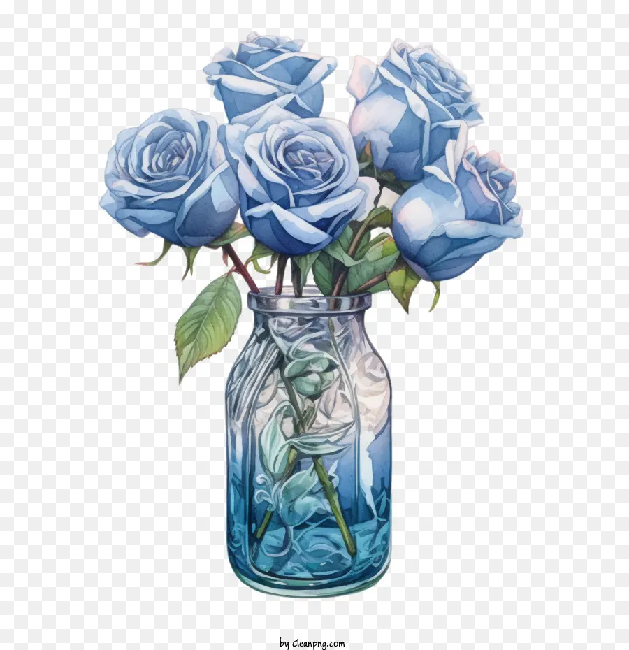 Rosa Azul，Botella Azul PNG