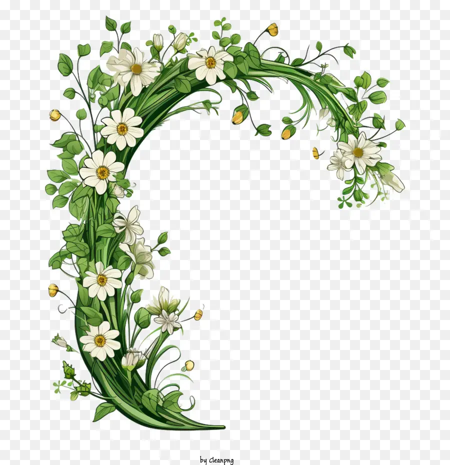 Arco De Flores，Letra Floral C PNG