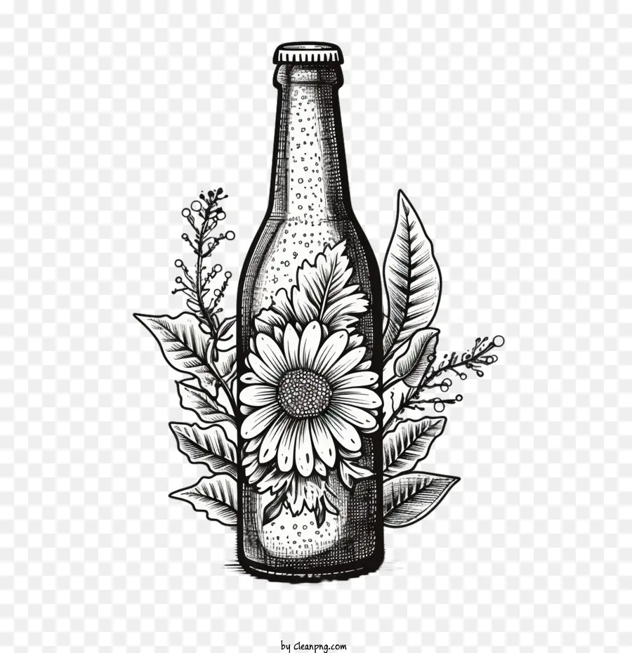 Botella De Cerveza，Ramo PNG