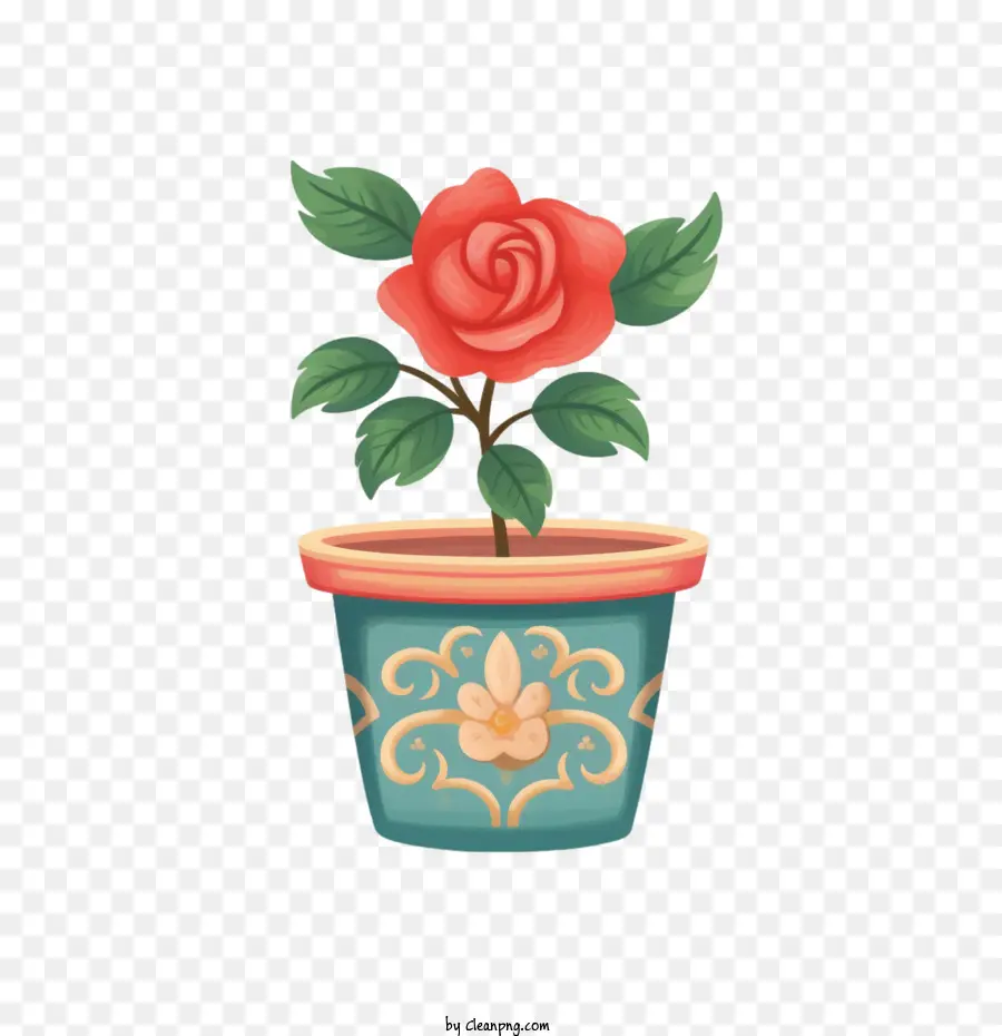 Rosa，Maceta PNG