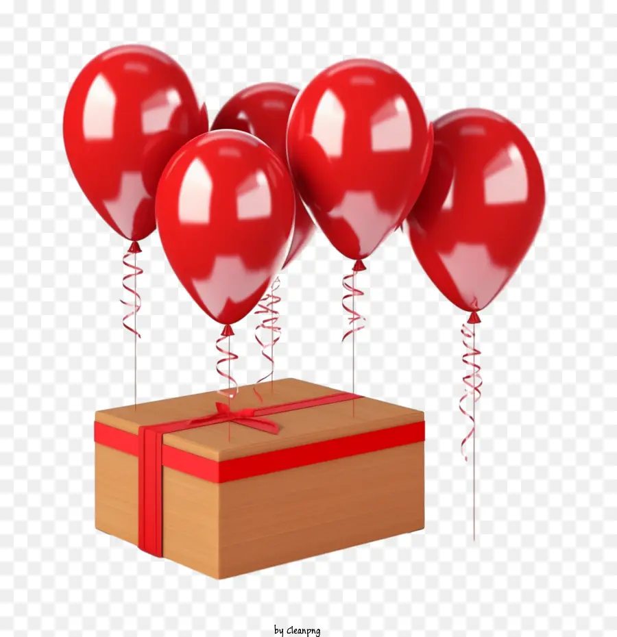 Red Balloon，Rojo De La Caja De Regalo PNG