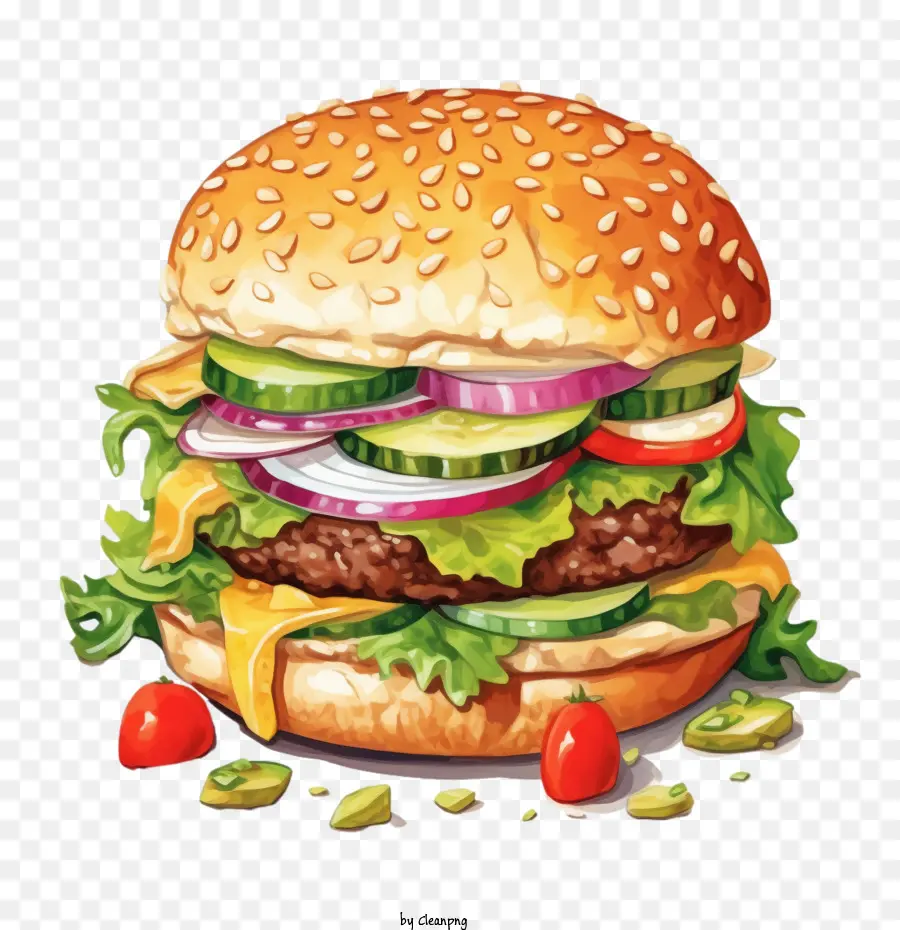 Hamburguesa，Hamburguesa Con Queso PNG