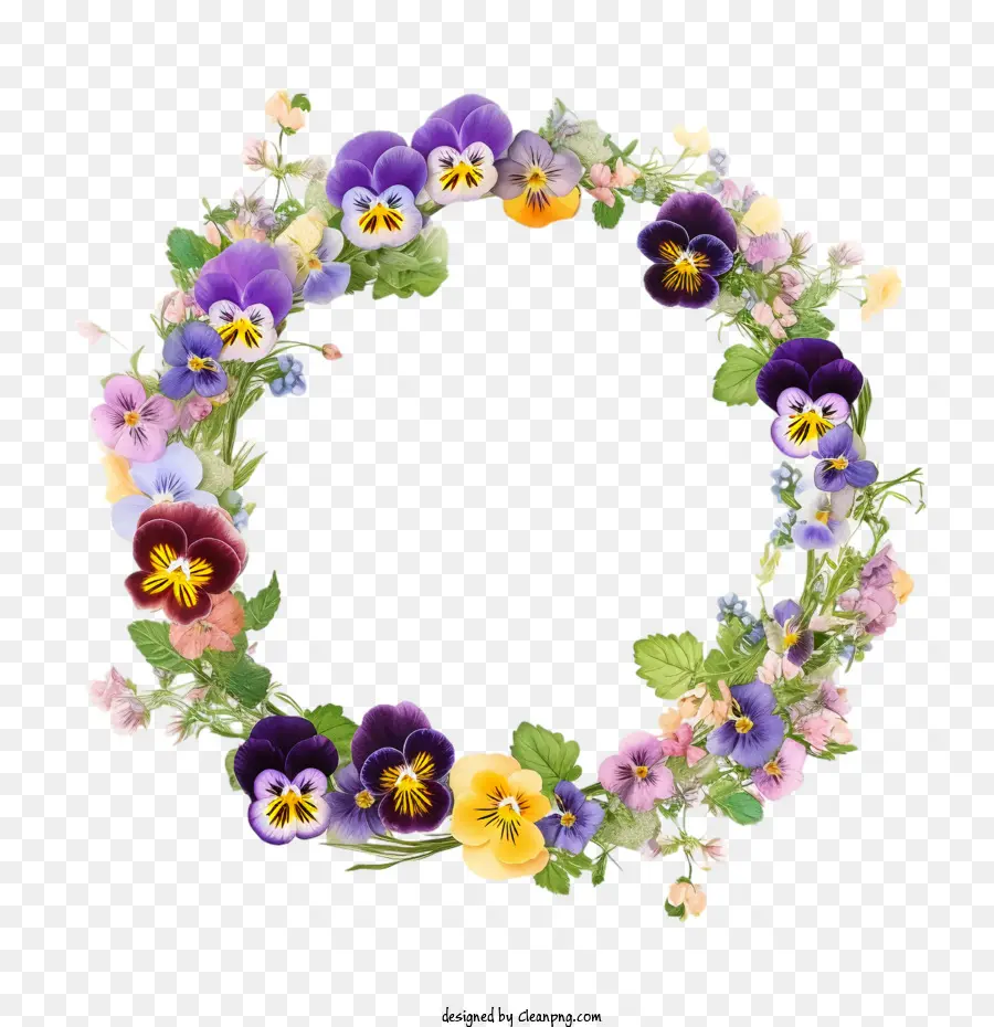 Pansy Flor，Corona De Flores Silvestres PNG