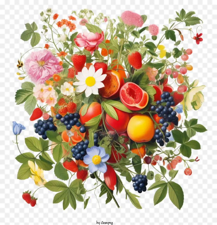 Flores De Frutas，Frutas Y Flores PNG