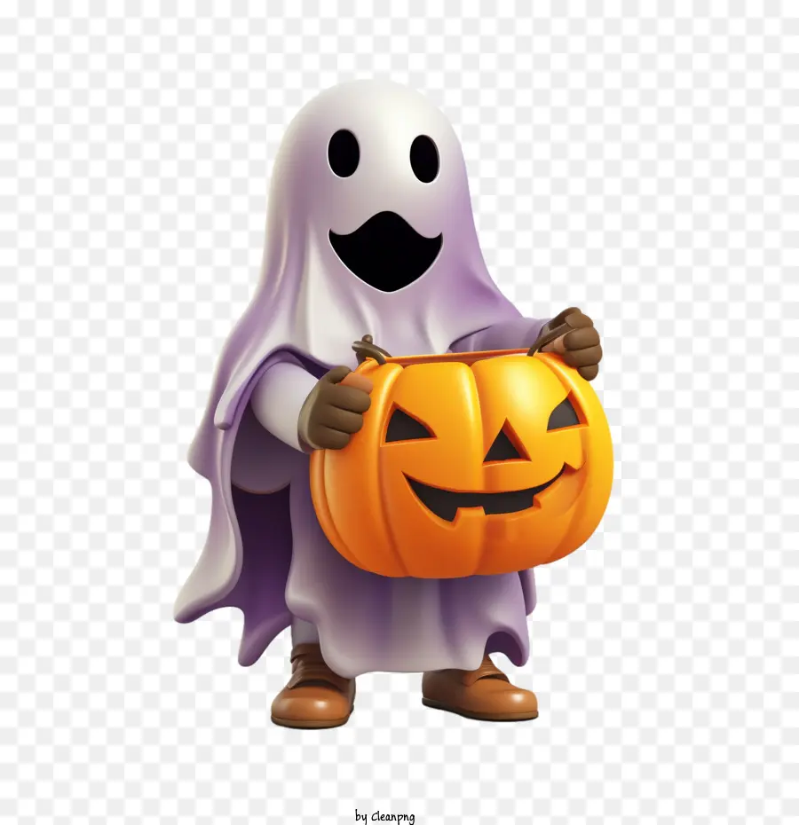 Truco O Trato，Fantasma Con Calabaza PNG