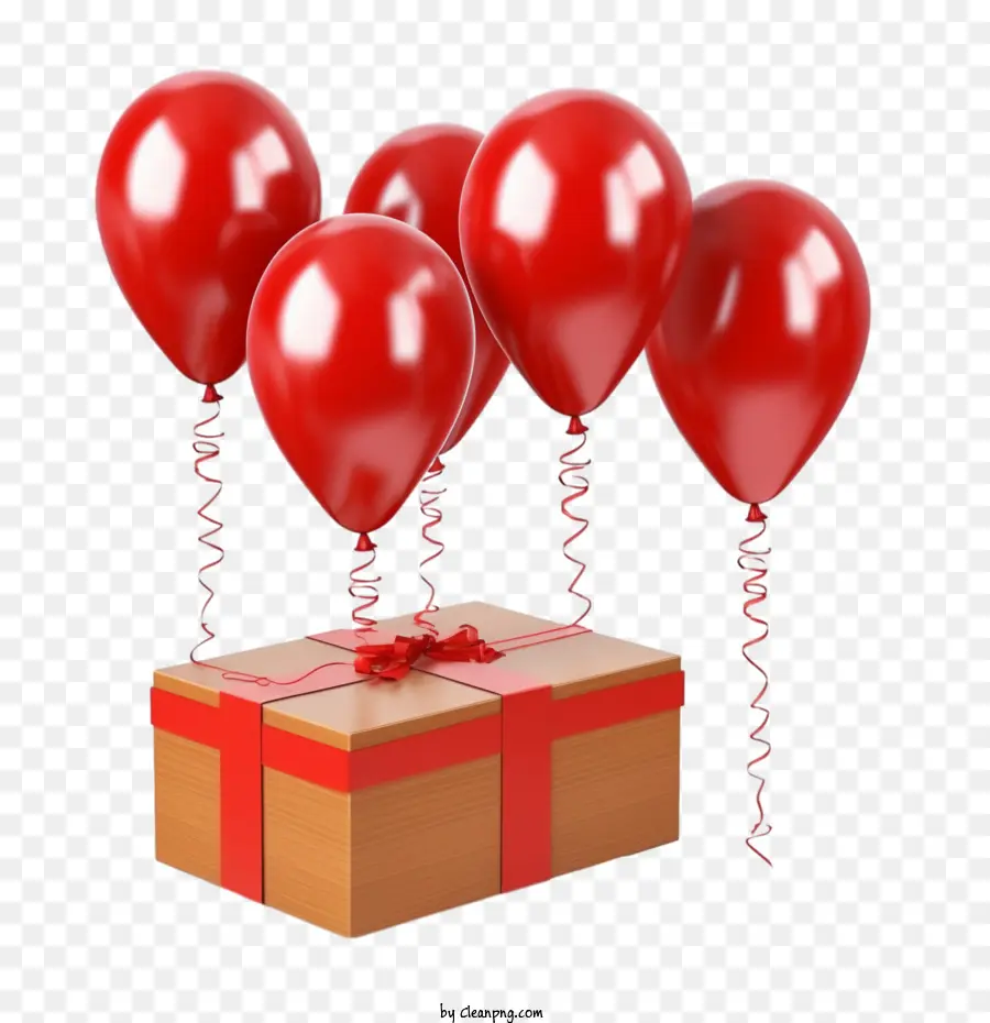 Red Balloon，Rojo De La Caja De Regalo PNG