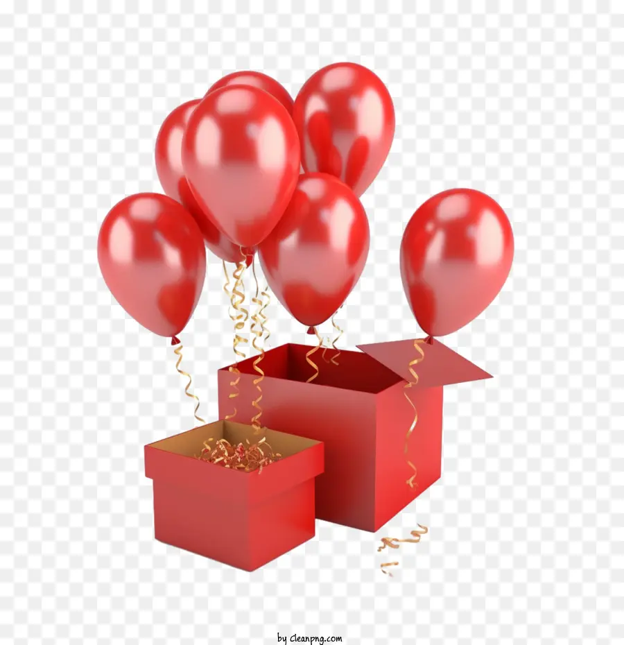 Red Balloon，Rojo De La Caja De Regalo PNG