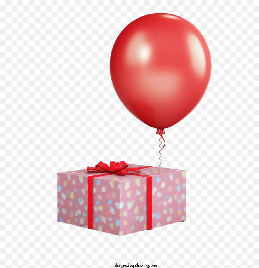 Red Balloon，Rojo De La Caja De Regalo PNG