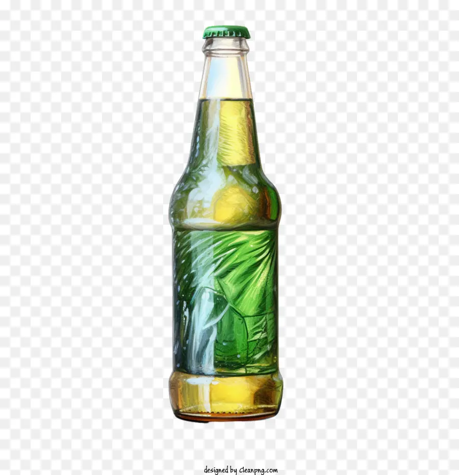 Botella De Cerveza，Botella Verde PNG