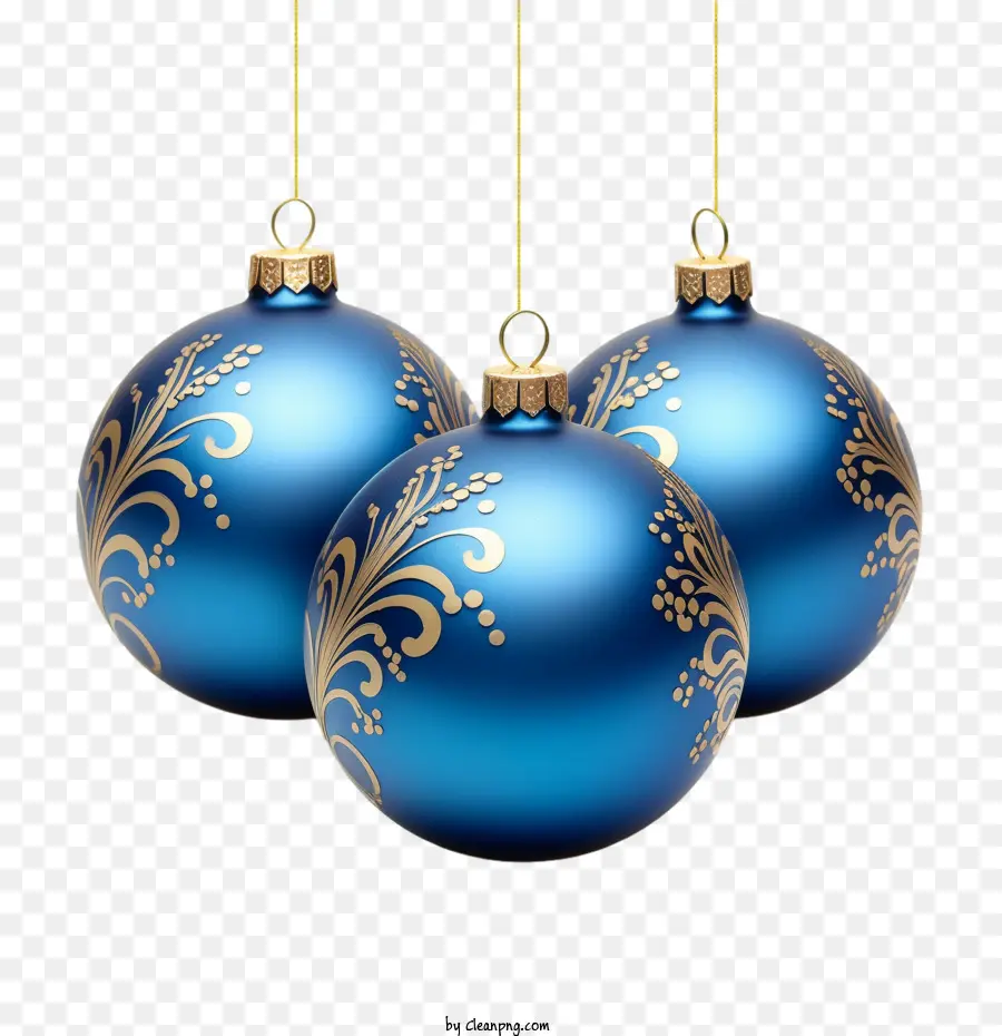 Bolas De Navidad，Adornos Navideños Azules PNG