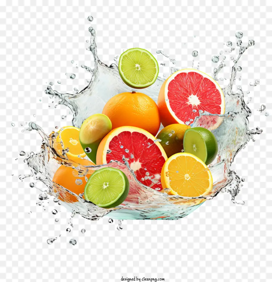 Salpicaduras De Agua De Frutas，Frutas Cítricas PNG