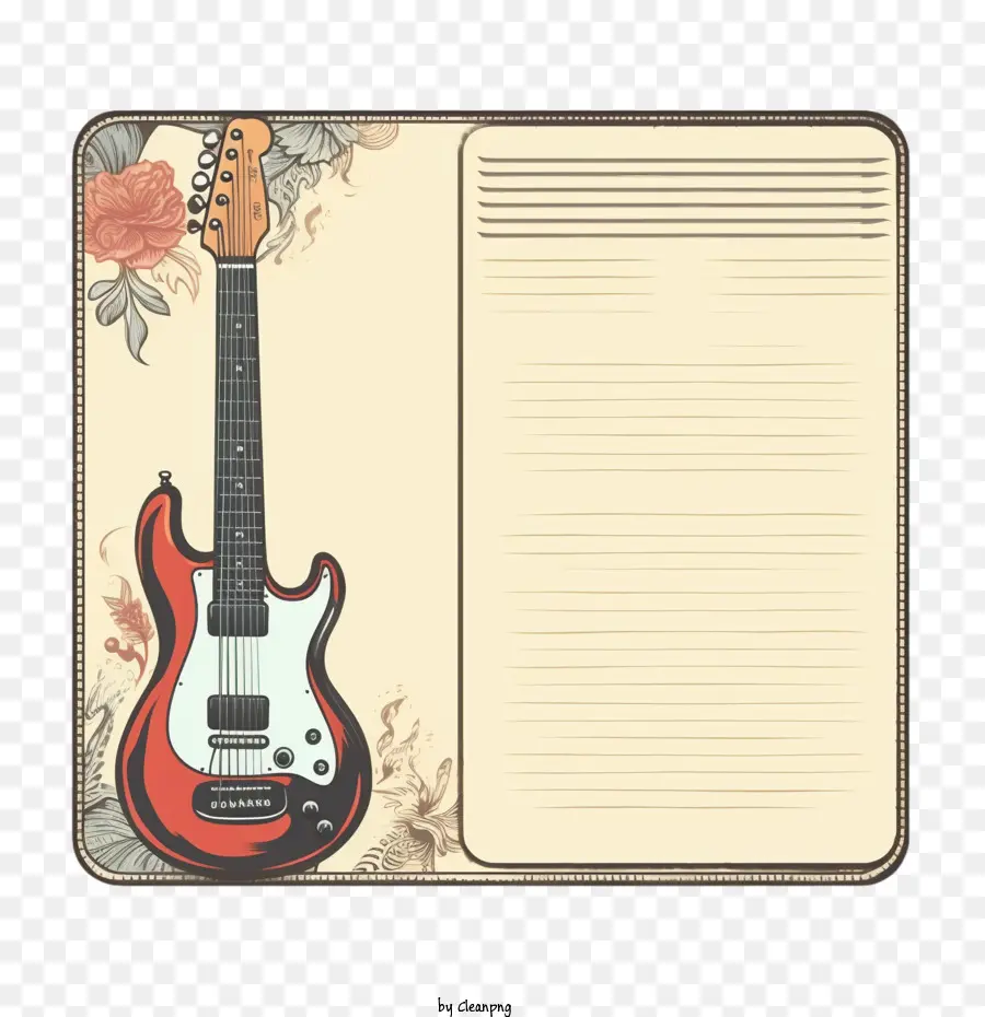 Plantilla De Notas，Cuaderno De Guitarra PNG