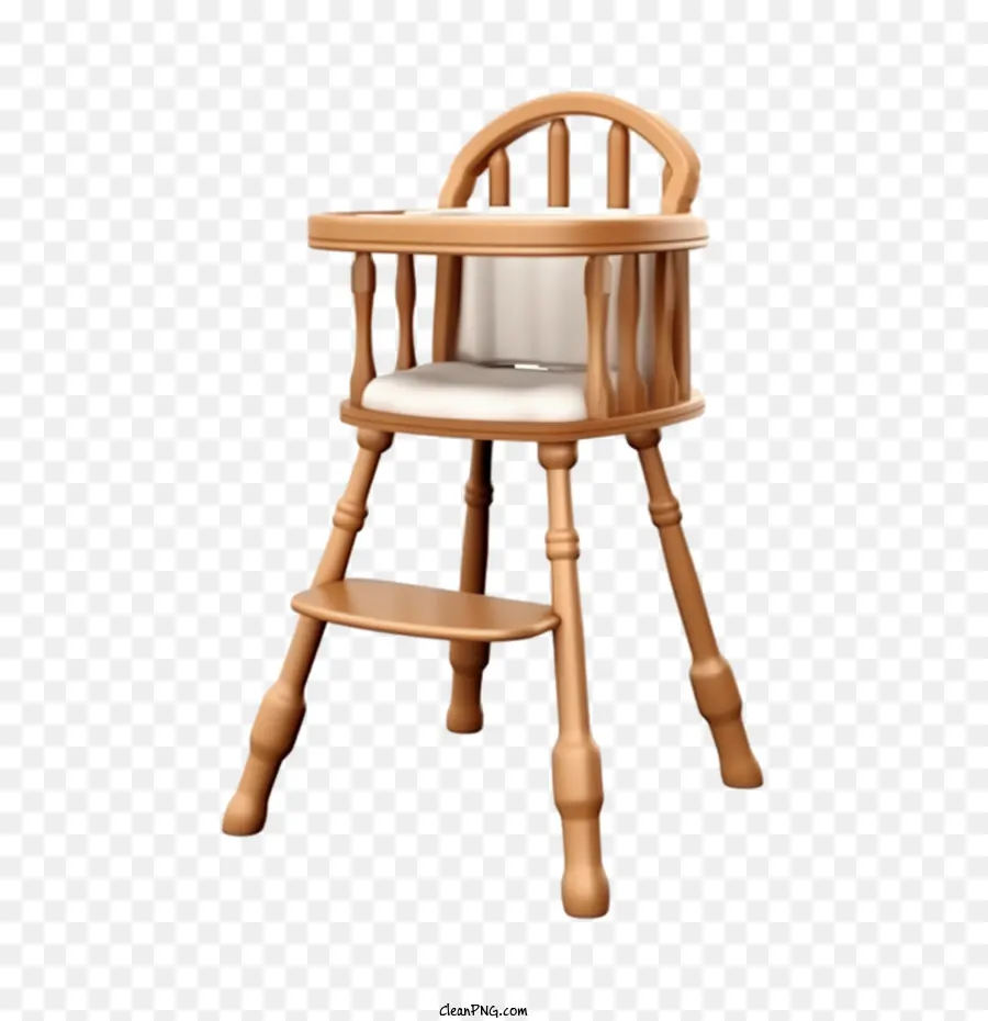 Silla Alta De Bebé，Silla Alta De Madera PNG