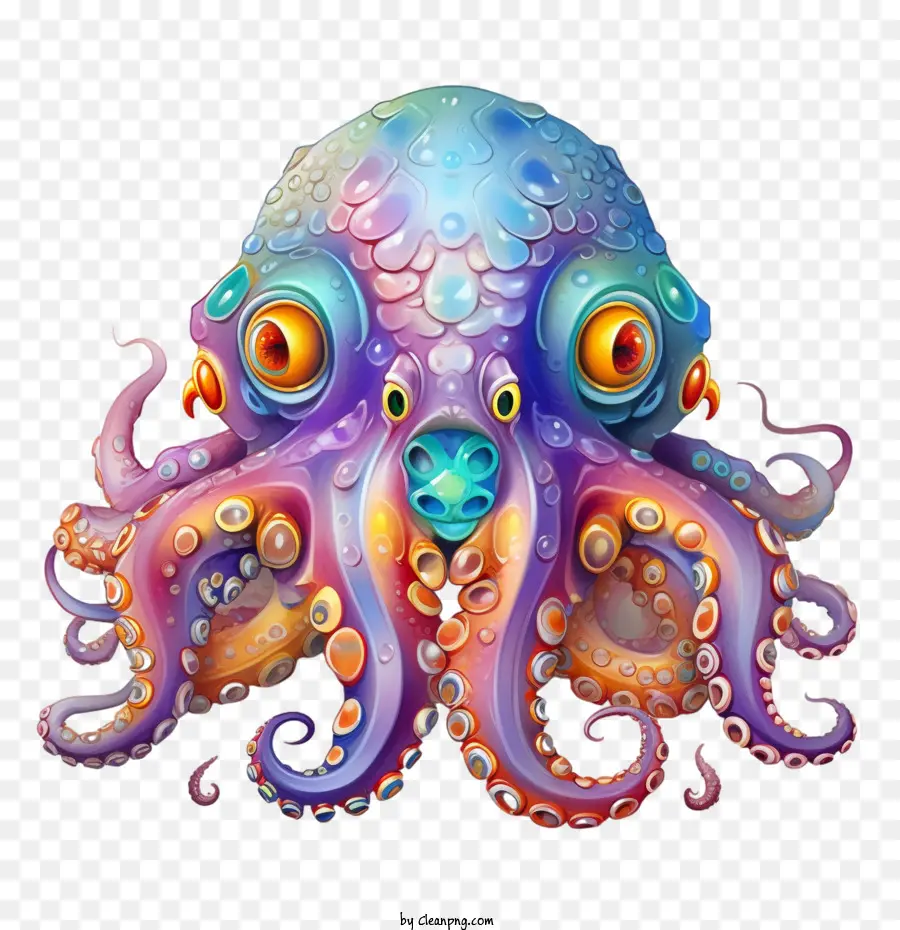 Pulpo，Colorido PNG